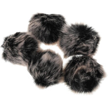 Lot de 5 protections anti-vent pour microphone, en fausse fourrure de lapin noire, légères et robustes, avec technologie de réduction du bruit.