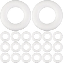 50 Stück 8 cm weiße Schaumstoffringformen für DIY-Hochzeitsdekorationen, runde Polystyrol-Kranzkreise