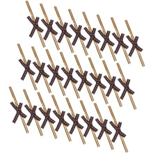 50 attaches adorables en forme de nœud papillon pour fermer les sacs de cuisson, couleur café, souples et flexibles.