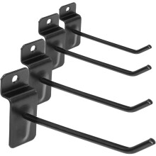 50 schwarze Metall-Lochwandhaken, 10 cm x 4,2 mm, Universalhaken für Supermarktregale und Warenauslagen