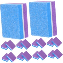 Lot de 50 limes à ongles en éponge double face, blocs polissoirs, bleu et violet, outils de manucure