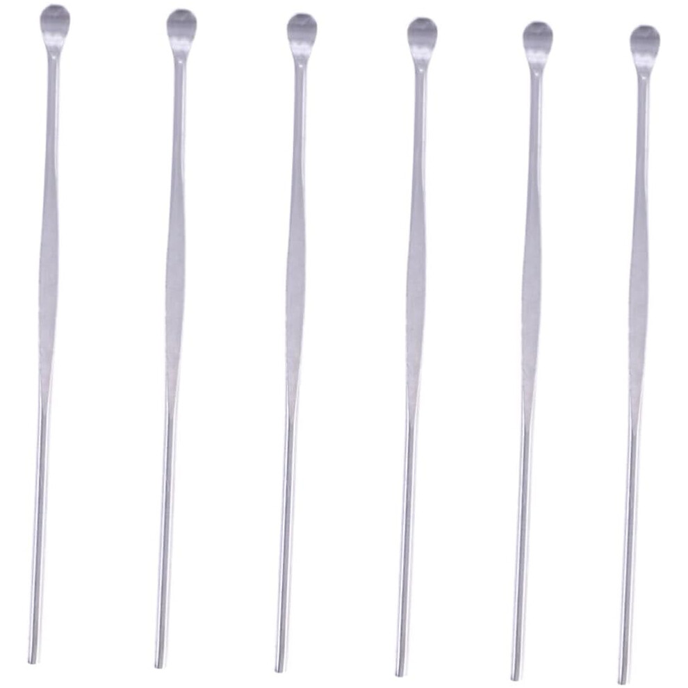 Hkhbjs 6Pcs Stainless Steel Earpicks Wax Remove Tool For Cleaning Earwax Removal Spiral Scoop