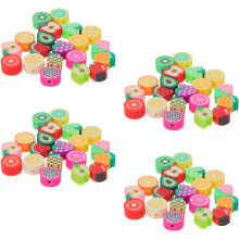 500Pcs 10Mm Mixed Color Fruit Polymer Clay Beads, Fruit Slice Shape Loose Spacer Beads