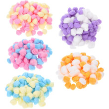 500 bunte Pompons aus Watte für Bastelarbeiten, warm und weich in Rosa, Blau, Gelb, Orange, Lila und Weiß