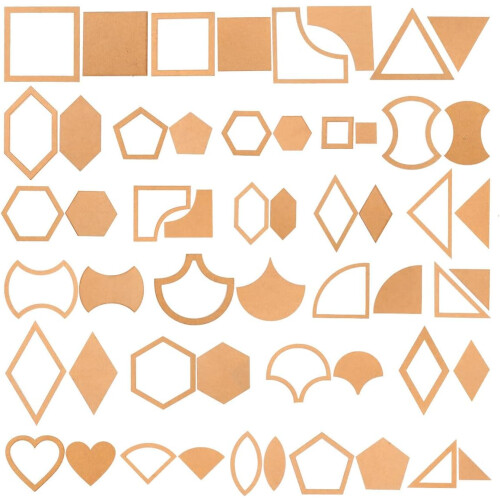 54pcs Acrylic Quilting Templates Set Sewing Molds for DIY Patchwork Craft Multi-Pattern Stencils