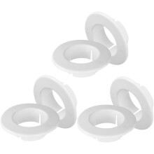 Lot de 6 cache-orifices pour climatiseur, en plastique, pour conduits d'aération, avec colliers décoratifs blancs pour tuyaux et trous muraux.