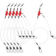 6 terminali da pesca in nylon ad alta resistenza con girelle in acciaio inossidabile per la pesca con esche artificiali, utilizzo versatile