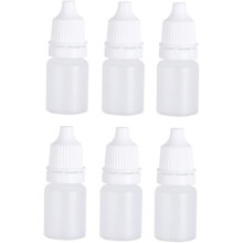 6 Stück 5 ml Tropfflaschen aus weißem Kunststoff für Augentropfen und Flüssigkeitsaufbewahrung
