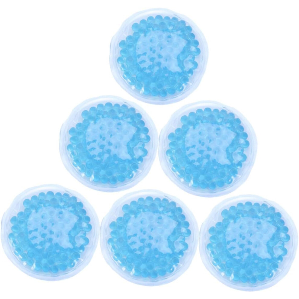 Hkhbjs Reusable Gel Ice Pack Therapy Pads 6Pcs Round 8Cm Cold Hot Compress Pads