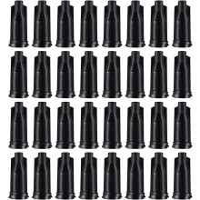500 Stück industrielle Dosierkappen, schwarze Kunststoff-Spritzenkappen, Klebespitzen