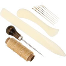 Lederhandwerksset, Lederhandwerkswerkzeuge, Handnähwerkzeuge, verschiedene Farben, Holz, Metall, tragbar, langlebig, geeignet für Reparaturen