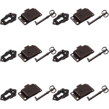 6 Sets Antique Cabinet Locks Metal Latches for Jewelry Box Cupboard Wardrobe Storage and Furniture