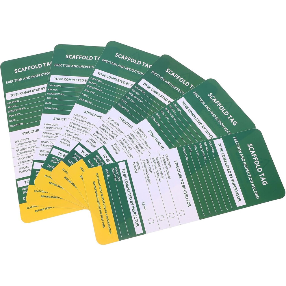 Scaffold Inspection Tags Sturdy Safety Labels With Writable Pvc Surface 6Pcs To Withstand Harsh Conditions 5455468299513