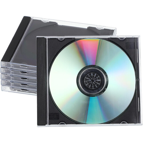6pcs CD DVD Storage Boxes Plastic Square Cases with Numbering Function and Liner Notes Holder