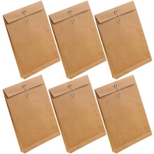 6 stuks A4 kraftpapieren documentmappen met platte bodem 24x34x4cm verticale papierorganizer