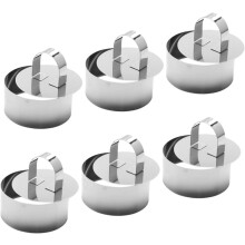 Lot de 6 moules à gâteaux en acier inoxydable pour la cuisson de gâteaux à étages et de desserts