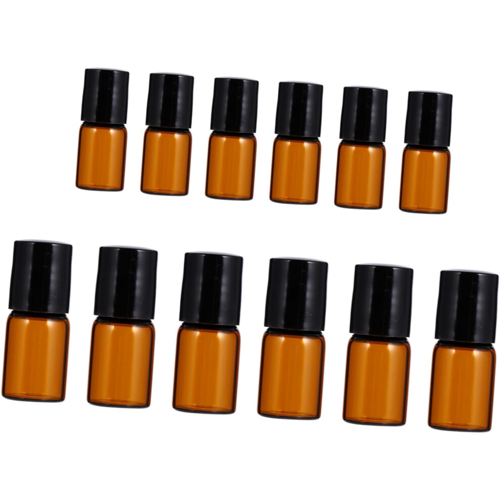 Hkhbjs 12Pcs Brown Glass Refillable Roller Ball Bottles For Essential Oil And Liquid Cosmetic Products