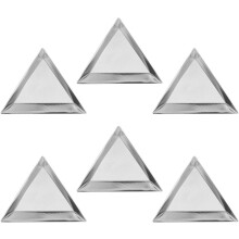 6-teiliges Schmucktablett aus Aluminium, dreieckige Perlen-Sortiertabletts für DIY-Bastelarbeiten, Nagelkunst, Strass-Aufbewahrungsorganisatoren