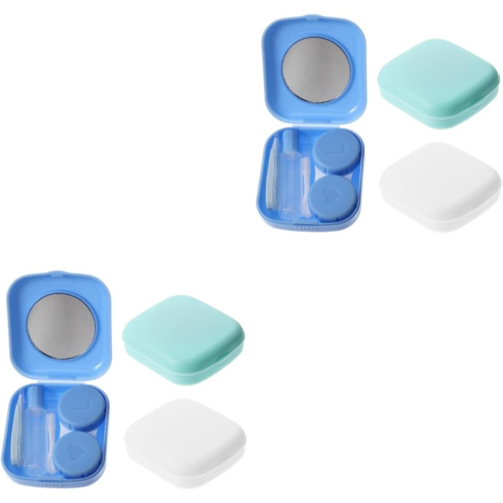 Hkhbjs 6Sets Travel Lens Box Women Contact-Lens Case Holder For Eye Lens Organizer For Daily Use And Travel Random Color