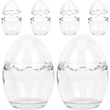6er-Set Teelichthalter aus eiförmigem Glas mit einzigartigem, zartem Design – dekorativ, romantisch und luxuriös
