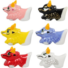 Lot de 6 repose-baguettes en céramique en forme de dragon, petit format, couleurs assorties, vaisselle de cuisine