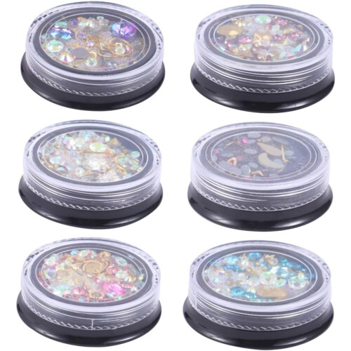 Ensemble d'autocollants pour ongles en strass multicolores