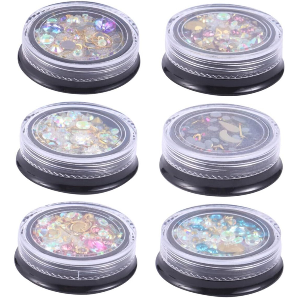 Hkhbjs Assorted Rhinestone Nail Art Stickers Set Of Multicolored Bead Decorations
