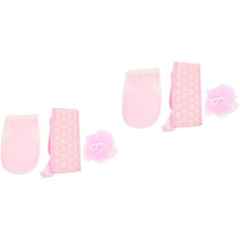 Lot de 2 gants exfoliants pour le dos et le corps, gants nettoyants pour le corps et serviettes ménagères.