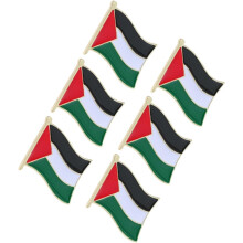 6er-Packung Palästina-Flagge-Metallbroschen, stilvolle Anstecknadeln für Taschen und Kleidung, einzigartige Deko-Accessoires