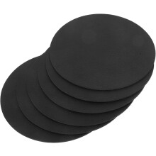 schwarze runde PU-Untersetzer, 10 cm, rutschfest, hitzebeständig