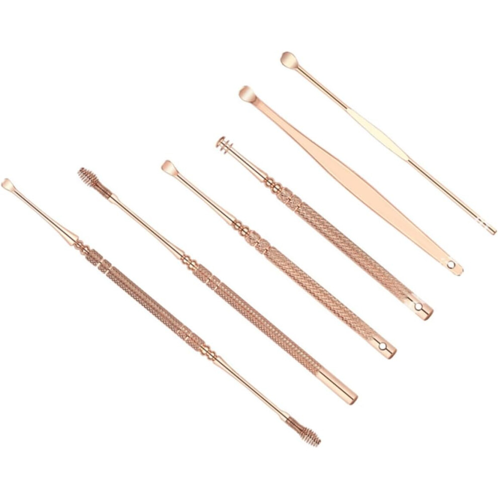 Hkhbjs 6Pcs Stainless Steel Ear Scoop Set Ear Wax Cleaner Remover Tool For Cleaning