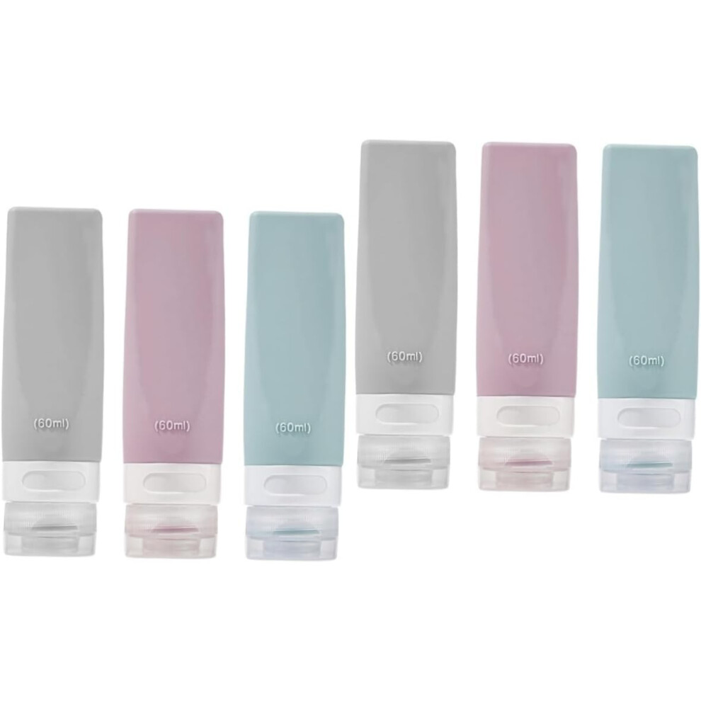 Hkhbjs 6Pcs Silicone Travel Shampoo Bottle Empty Lotion Container For Toiletries Portable Travel Bottle For Plane Essentials