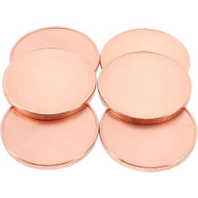6 monedas conmemorativas de latón en blanco con bordes roscados, aptas para grabado láser y manualidades.