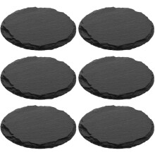 Stone Set Handmade Natural Stone with Non- Bottom 6pcs and High Temperature Resistance Cup Mats