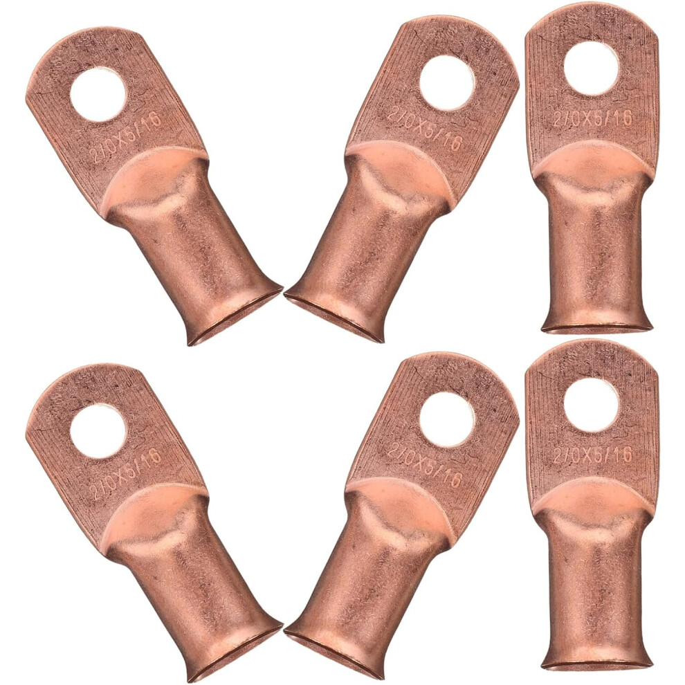 6Pcs Copper Nose Terminal Wire Lug Kit For Battery Lug Terminals Heavy Duty Automotive Cable Ends Ring 5455468333248