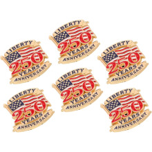 6 sztuk broszek z flagą USA, metalowych, patriotycznych przypinek na 250. rocznicę