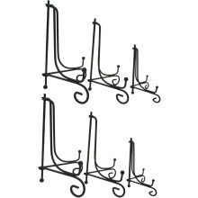 Lot de 6 présentoirs en fer pour assiettes, supports en fer pour objets artisanaux et rangement de cuisine.