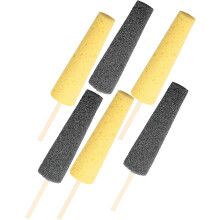 6-teiliges Set aus Keramikschwämmen zum Modellieren von Keramik und Glätten von Ton, schwarze und gelbe Schwämme