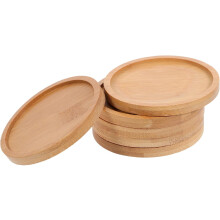 6 Stück DIY-Untersetzer, runde Untersetzerpads, 11,4 cm (4,5 Zoll), Bambus, strapazierfähig, rutschfest, elegantes Design