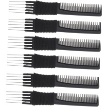 6er-Pack professionelle Toupierkämme, multifunktionale Stielkämme, Friseurkämme mit Zinken für dickes und dünnes Haar