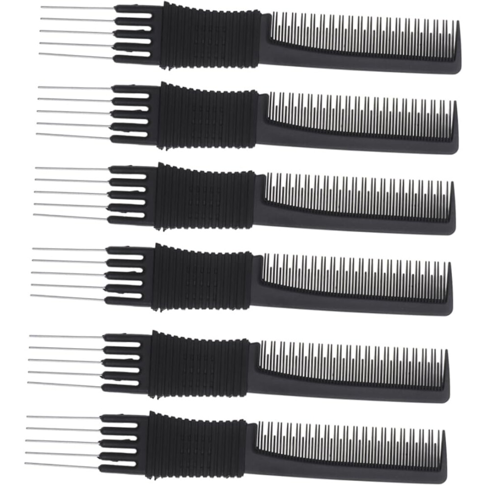 Hkhbjs 6Pcs Professional Teasing Combs Multi-Function Tail Combs Hairdressing Hair Prong For Thick Thin Hair