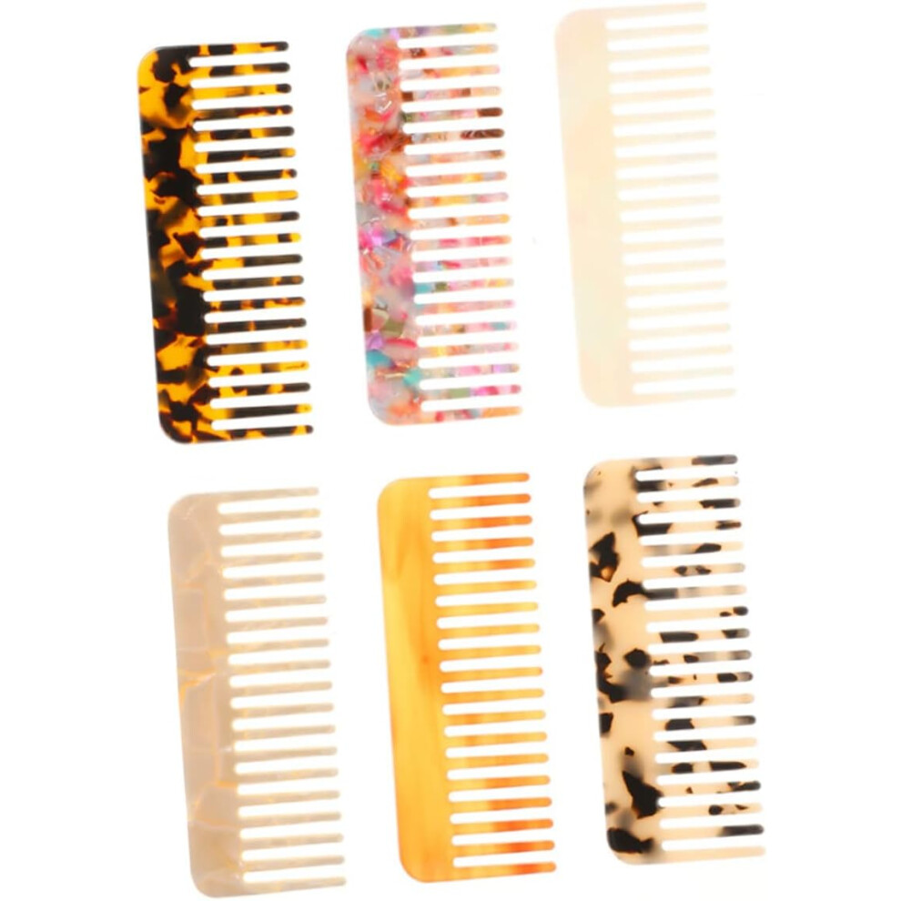 Hkhbjs Unisex 6Pcs Marble Hair Combs Static Detangling Comb Portable Hairdressing Tools For Home Massage Curly Hair