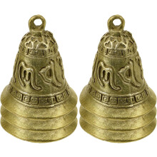 6 Stück Vintage-Metallglöckchen für Bastelarbeiten, kleine antike Glöckchen mit sechssilbigem Segensspruch