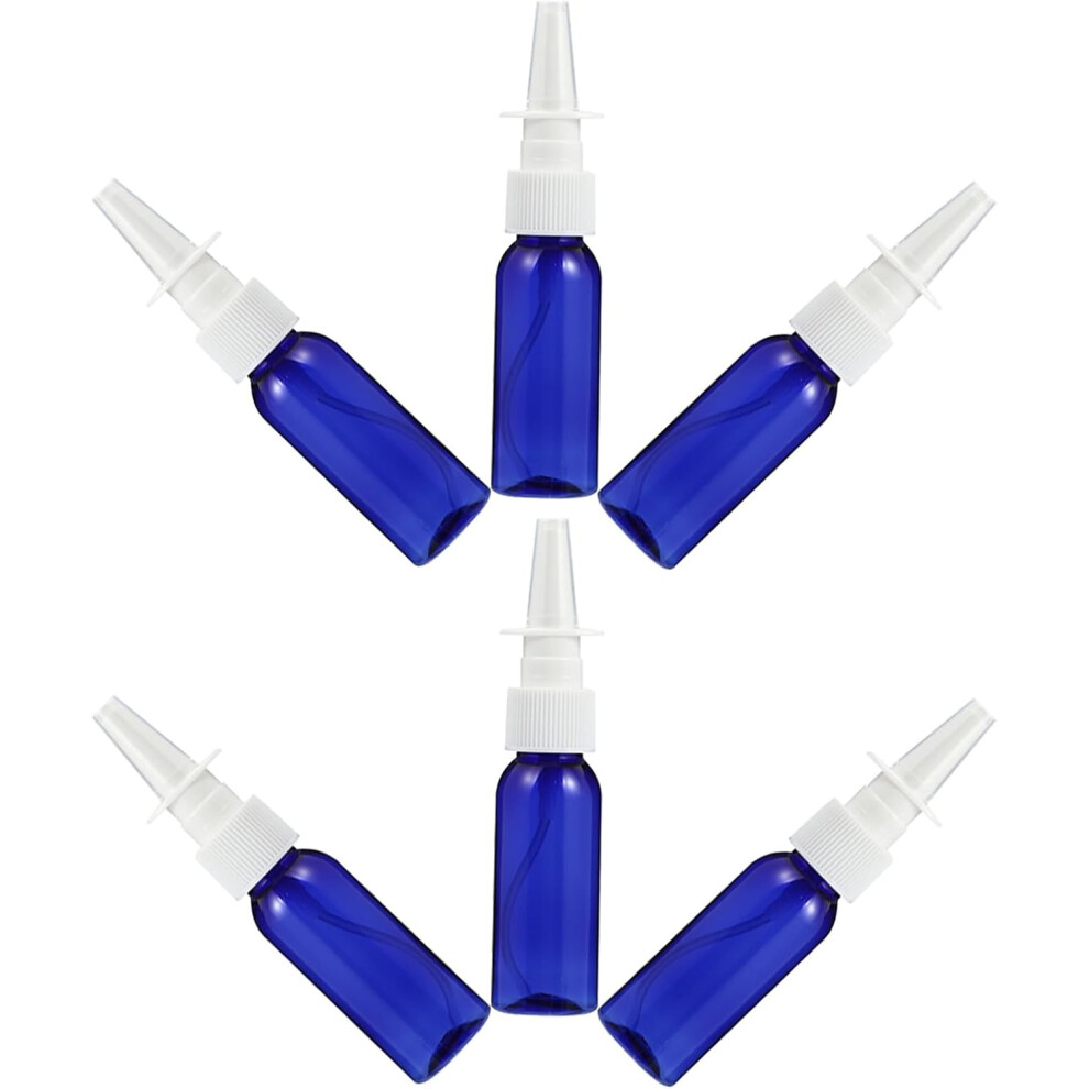 Hkhbjs 6Pcs 30Ml Blue Pet Refillable Cosmetic Spray Bottles With Nasal Pump, Portable Liquid Sub Bottles