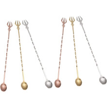 6-teiliges Set Cocktailrührstäbchen aus Edelstahl, Bar-Rührlöffel, Haushalts-Rührstäbchen für Cocktailzubehör