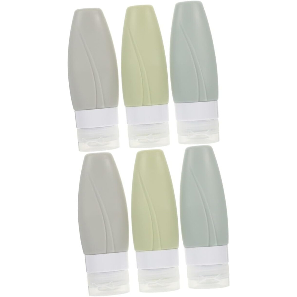 Hkhbjs 6Pcs Refillable Silicone Squeezable Travel Lotion Bottles Small Cosmetic Sub Bottles