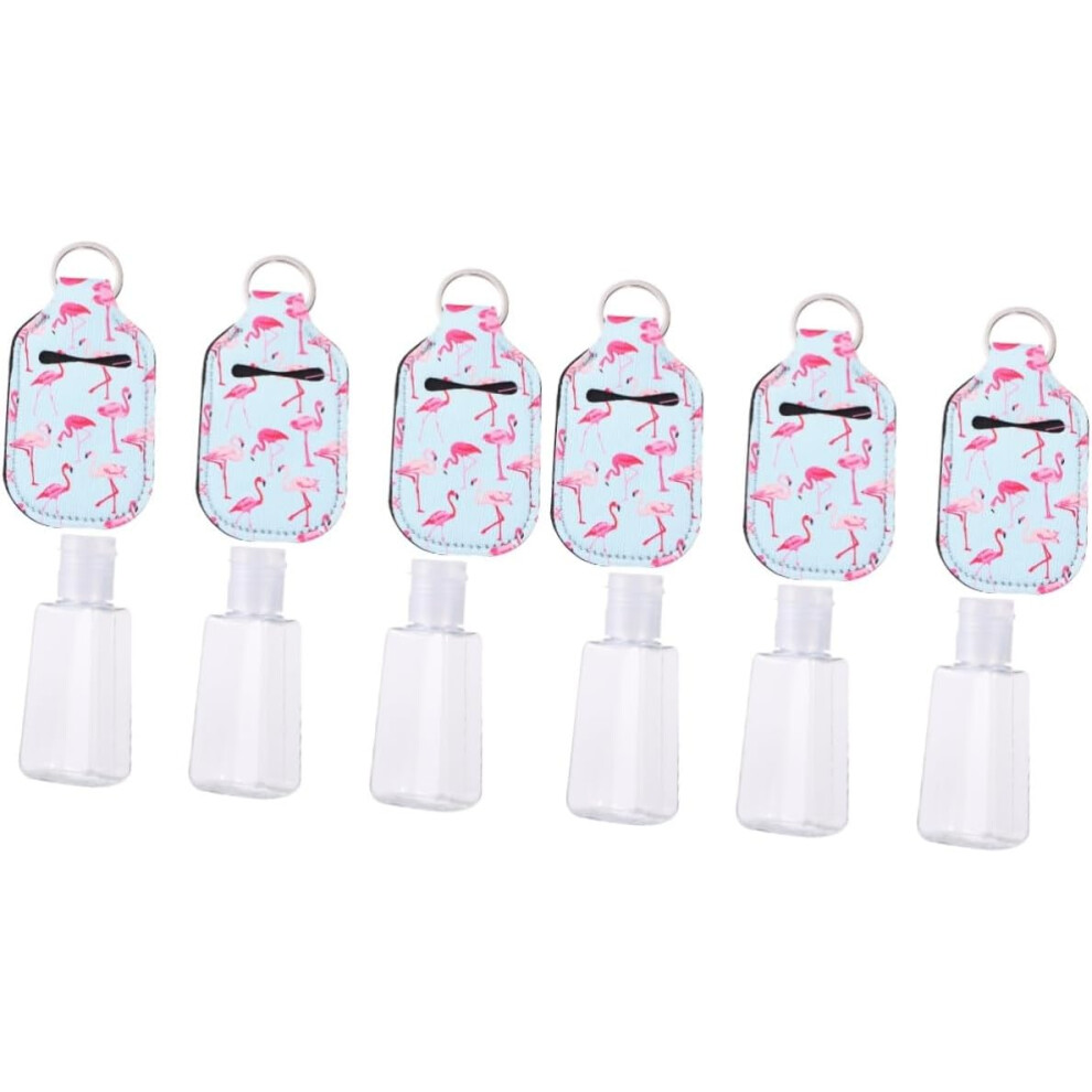 Hkhbjs 6Sets Empty Hand Bottle And Portable Keychain Holder Refillable Soap Lotion Carriers For Travel Use Protective Covers