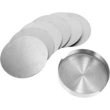 Rostfreies und vielseitiges Tischdekor-Set mit runden Tischplatten und Halterung, 6-teilig, aus Edelstahl