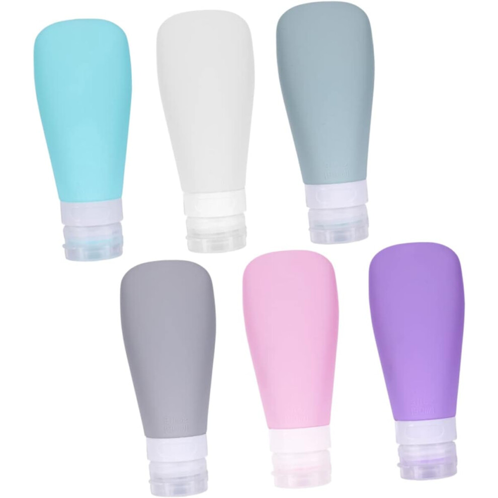 Hkhbjs Light/Grey 6Pcs Travel Silicone Bottles Leakproof Portable Bottles For Toiletries Travel Cosmetic