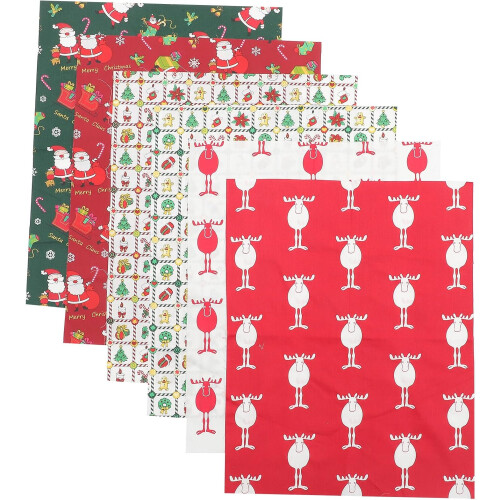 Christmas Print DIY Cotton Fabrics Patchwork Cloth for Quilting and Craft Projects